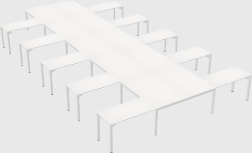 Shared l-shaped desk