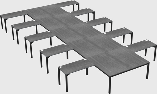 Shared l-shaped desk