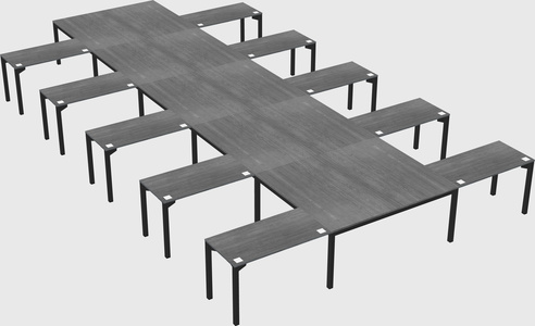 Shared l-shaped desk