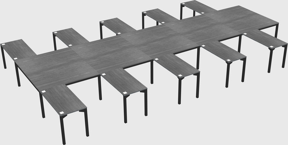 Shared l-shaped desk
