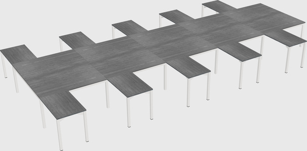 Shared l-shaped desk