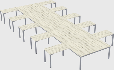 Shared l-shaped desk