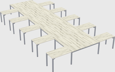 Shared l-shaped desk