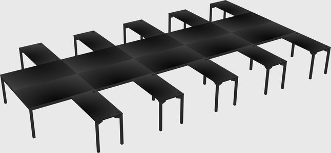 Shared l-shaped desk