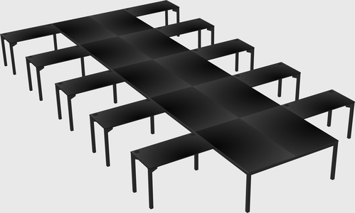 Shared l-shaped desk