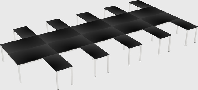 Shared l-shaped desk