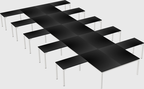 Shared l-shaped desk
