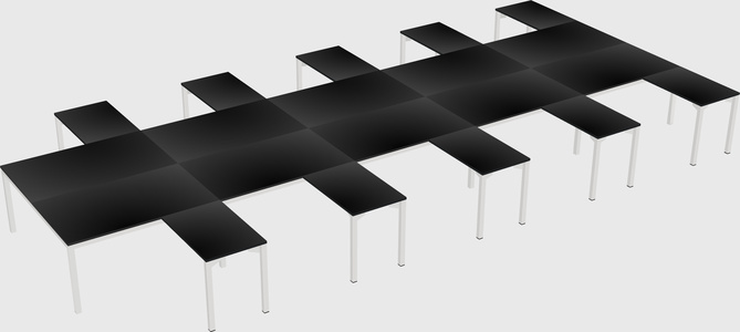 Shared l-shaped desk