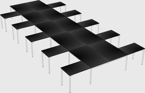 Shared l-shaped desk