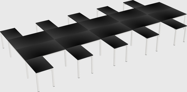 Shared l-shaped desk
