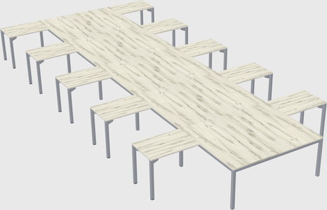 Shared l-shaped desk