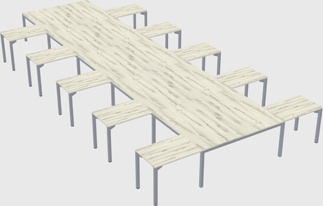 Shared l-shaped desk