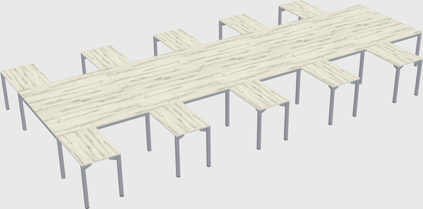 Shared l-shaped desk
