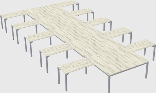 Shared l-shaped desk