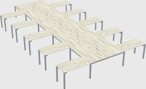 Shared l-shaped desk