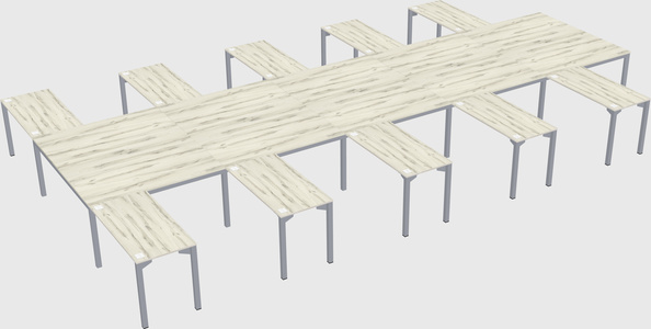 Shared l-shaped desk