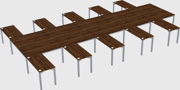 Shared l-shaped desk