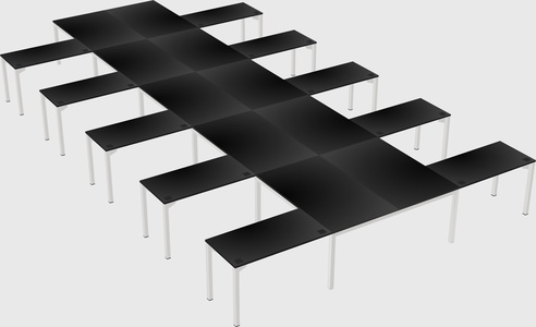 Shared l-shaped desk