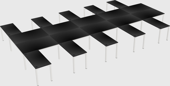 Shared l-shaped desk