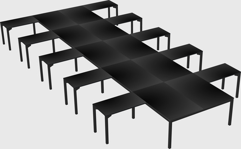 Shared l-shaped desk