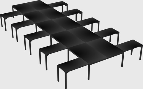 Shared l-shaped desk