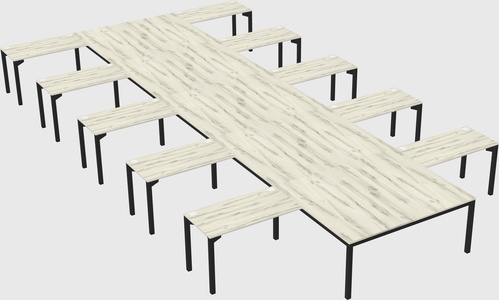 Shared l-shaped desk
