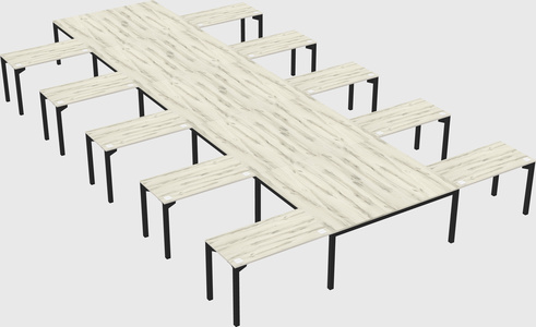 Shared l-shaped desk