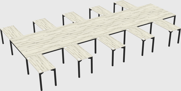 Shared l-shaped desk