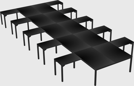 Shared l-shaped desk