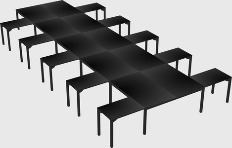 Shared l-shaped desk