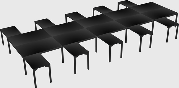 Shared l-shaped desk