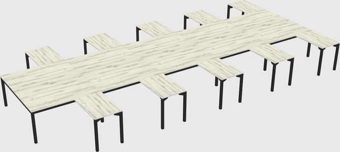 Shared l-shaped desk