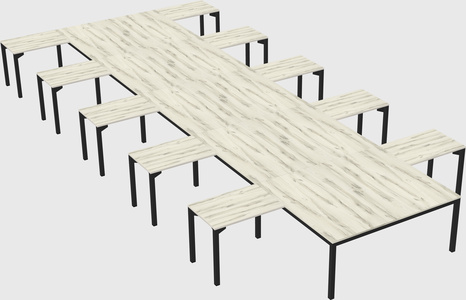 Shared l-shaped desk
