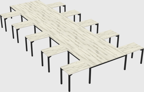 Shared l-shaped desk