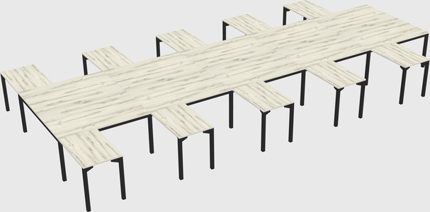 Shared l-shaped desk