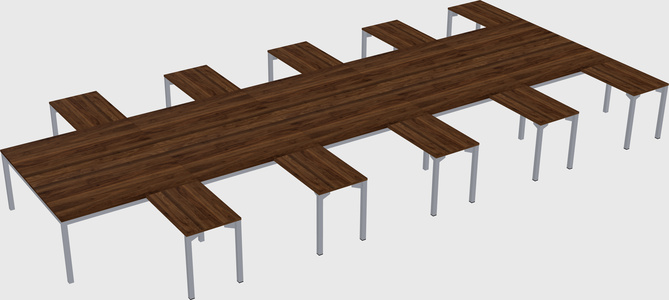 Shared l-shaped desk