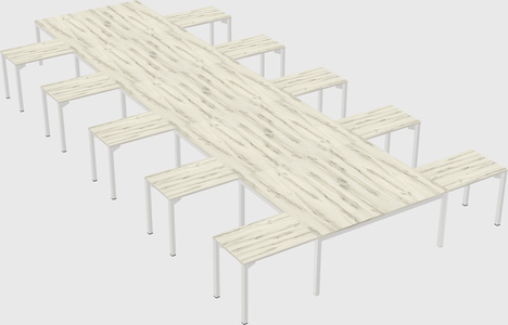Shared l-shaped desk