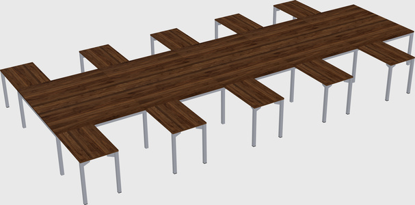 Shared l-shaped desk