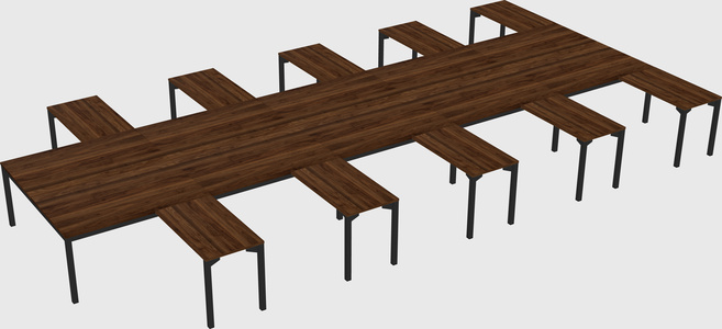 Shared l-shaped desk