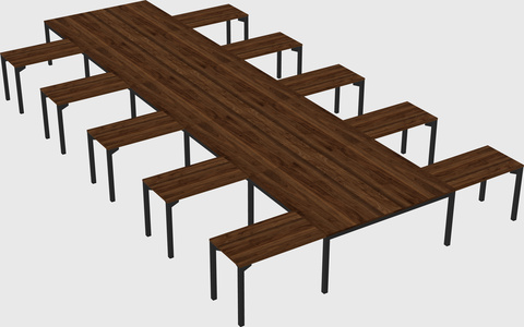Shared l-shaped desk