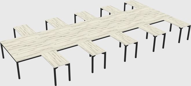 Shared l-shaped desk