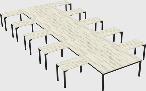 Shared l-shaped desk
