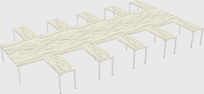 Shared l-shaped desk