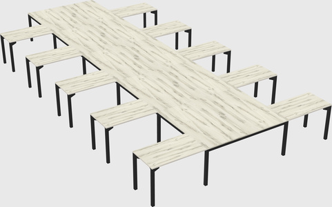 Shared l-shaped desk