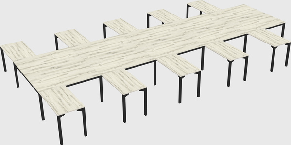 Shared l-shaped desk