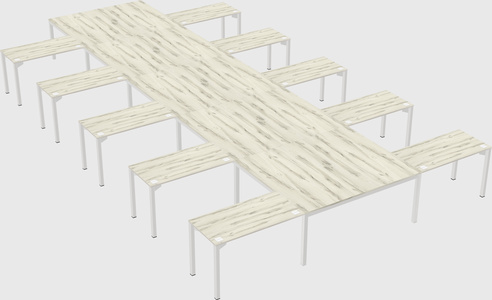 Shared l-shaped desk