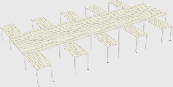 Shared l-shaped desk