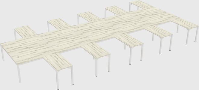 Shared l-shaped desk