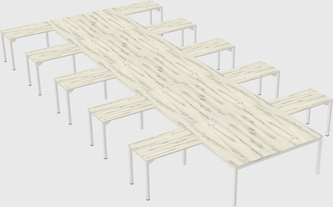 Shared l-shaped desk