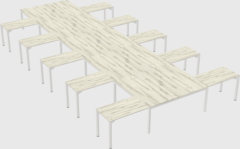 Shared l-shaped desk